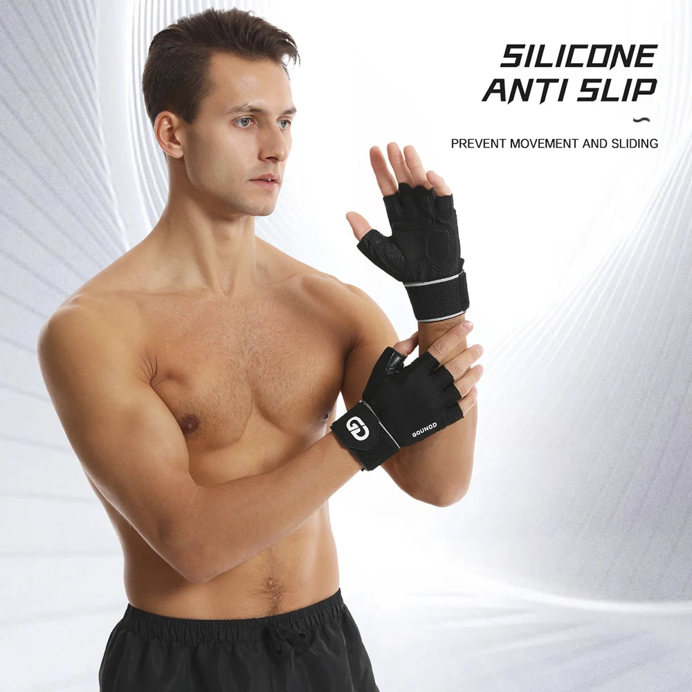 Fitness gloves with microfiber anti slip and wear-resistant design half finger gloves with straps 