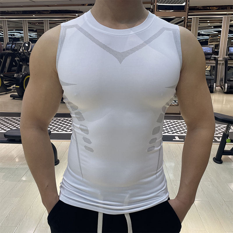 Quick drying vest breathable sports fitness sleeveless running top for men