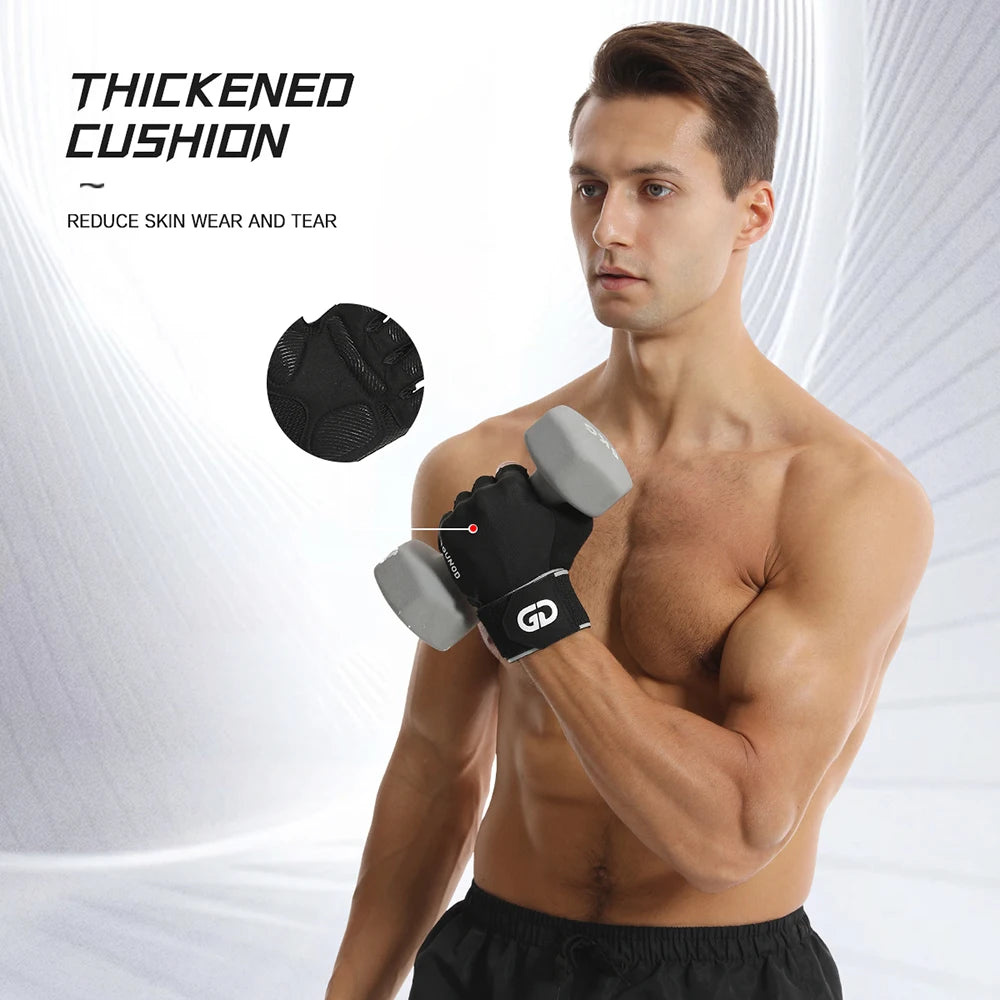 Fitness gloves with microfiber anti slip and wear-resistant design half finger gloves with straps 