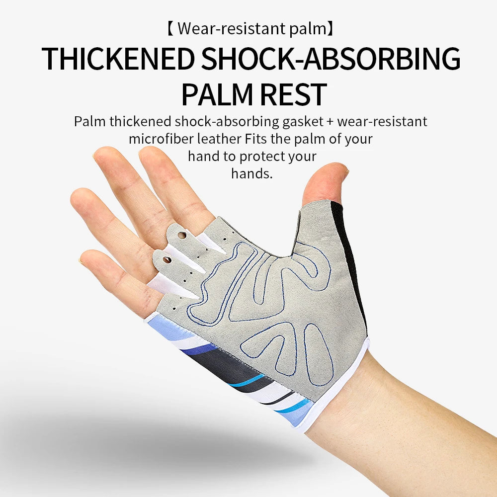 Outdoor cycling half finger gloves men's and women's sports fitness breathable Lycra short finger cycling gloves