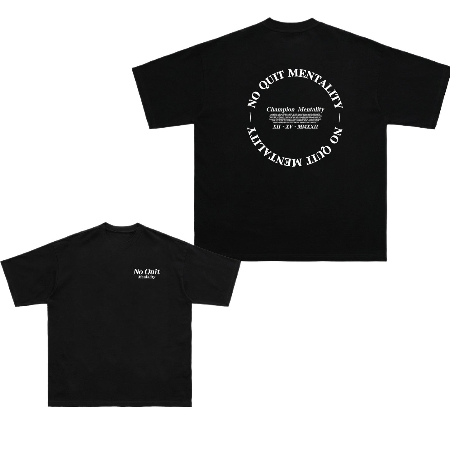 new Chris with NO QUIT fitness short sleeve opaque heav