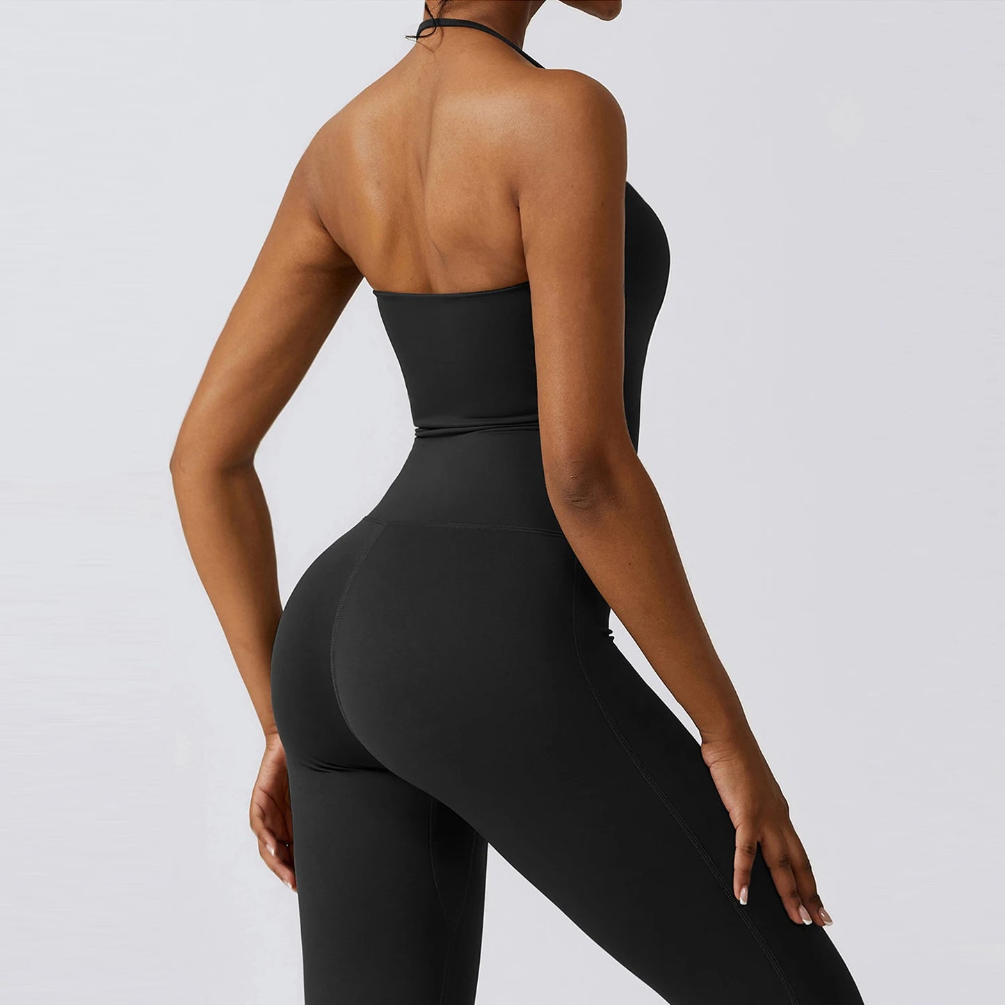 Bell Bottoms Gym Set Women One-piece Yoga Suit Sports Jumpsuit Women Fitness Rompers Stretch Workout Flare Leggings Bodysuits