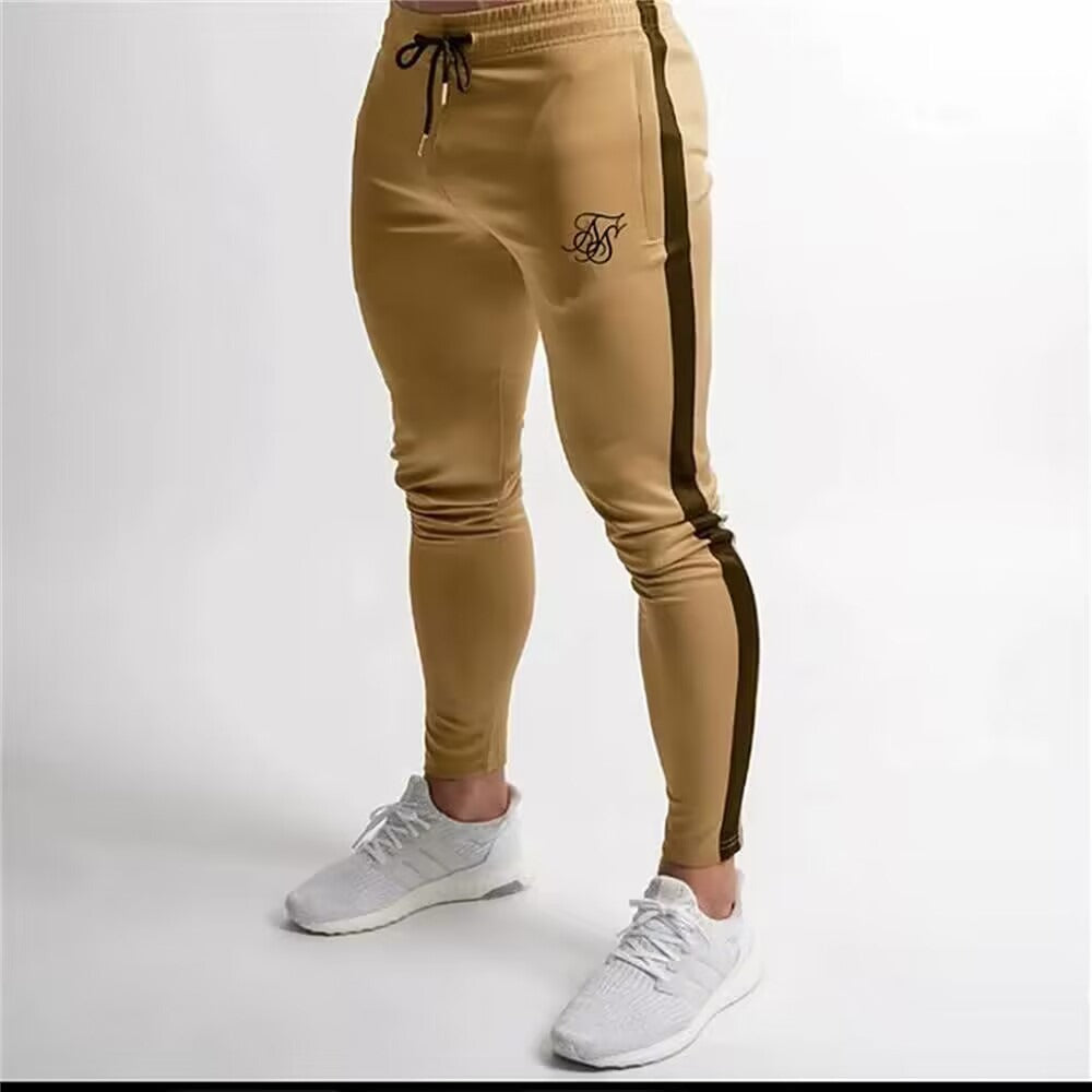 Autumn and Winter Men's New Sports and Leisure Light Plate Slim Fit Fitness Pants Men's Long Pants, Small Foot Strap Pants