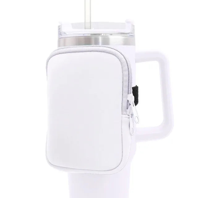 Water Bottle Pouch for For Stanley Cup 40oz/20oz/30oz Water Bottle Neoprene Tumbler Bag for Cards Keys Wallet Earphone