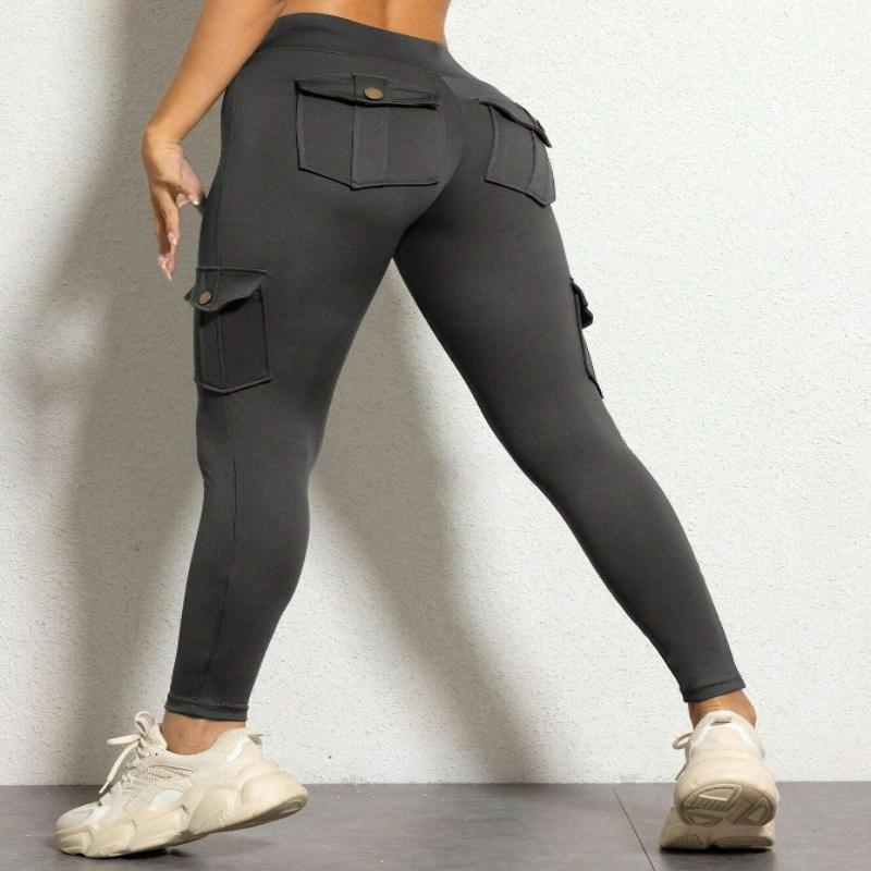 Cargo Patchwork Fitted Athletic Running Fitness Yoga Trousers
