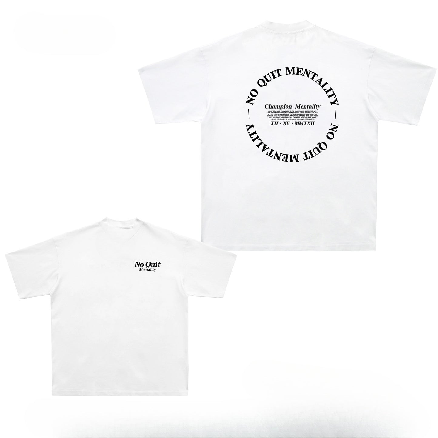 new Chris with NO QUIT fitness short sleeve opaque heav