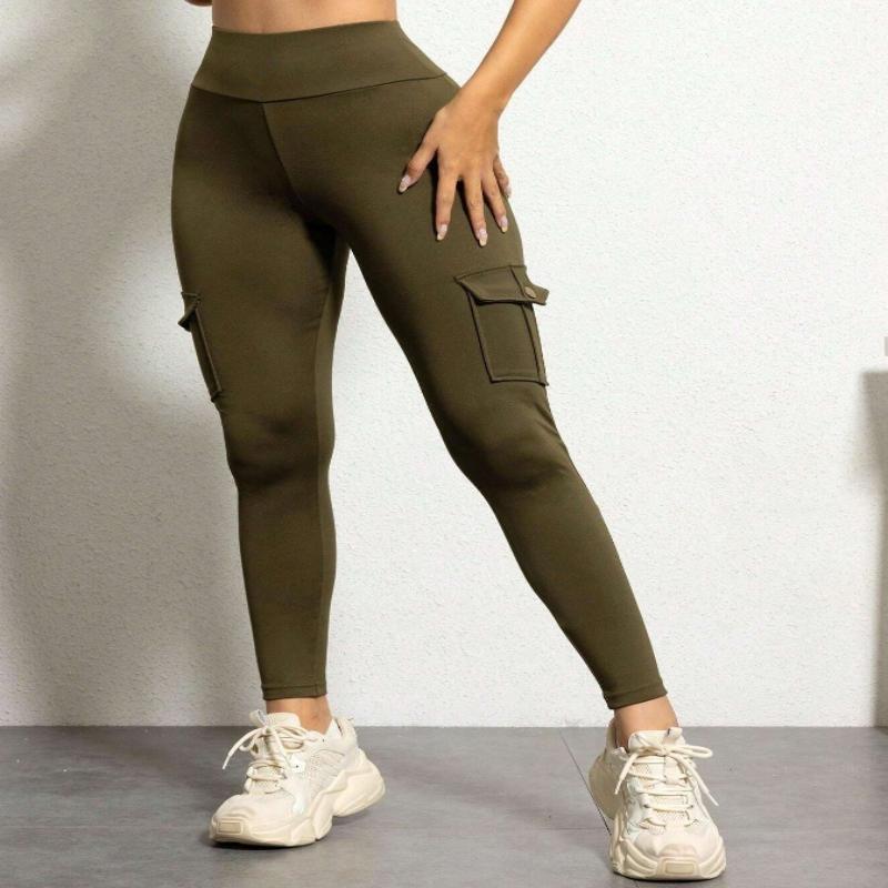 Cargo Patchwork Fitted Athletic Running Fitness Yoga Trousers