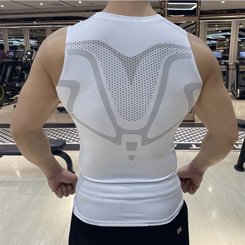 Quick drying vest breathable sports fitness sleeveless running top for men