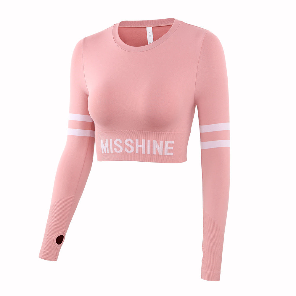 Ins Yoga Clothes Women's Short T-Shirt High Elastic Seamless Fitness Open Belly Button Tight Sports Top