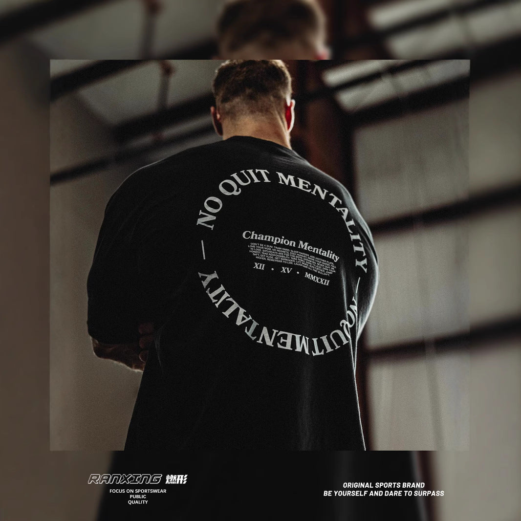 new Chris with NO QUIT fitness short sleeve opaque heav