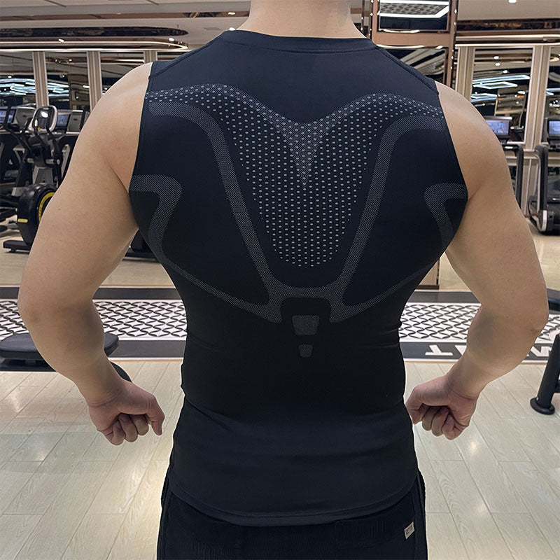 Quick drying vest breathable sports fitness sleeveless running top for men