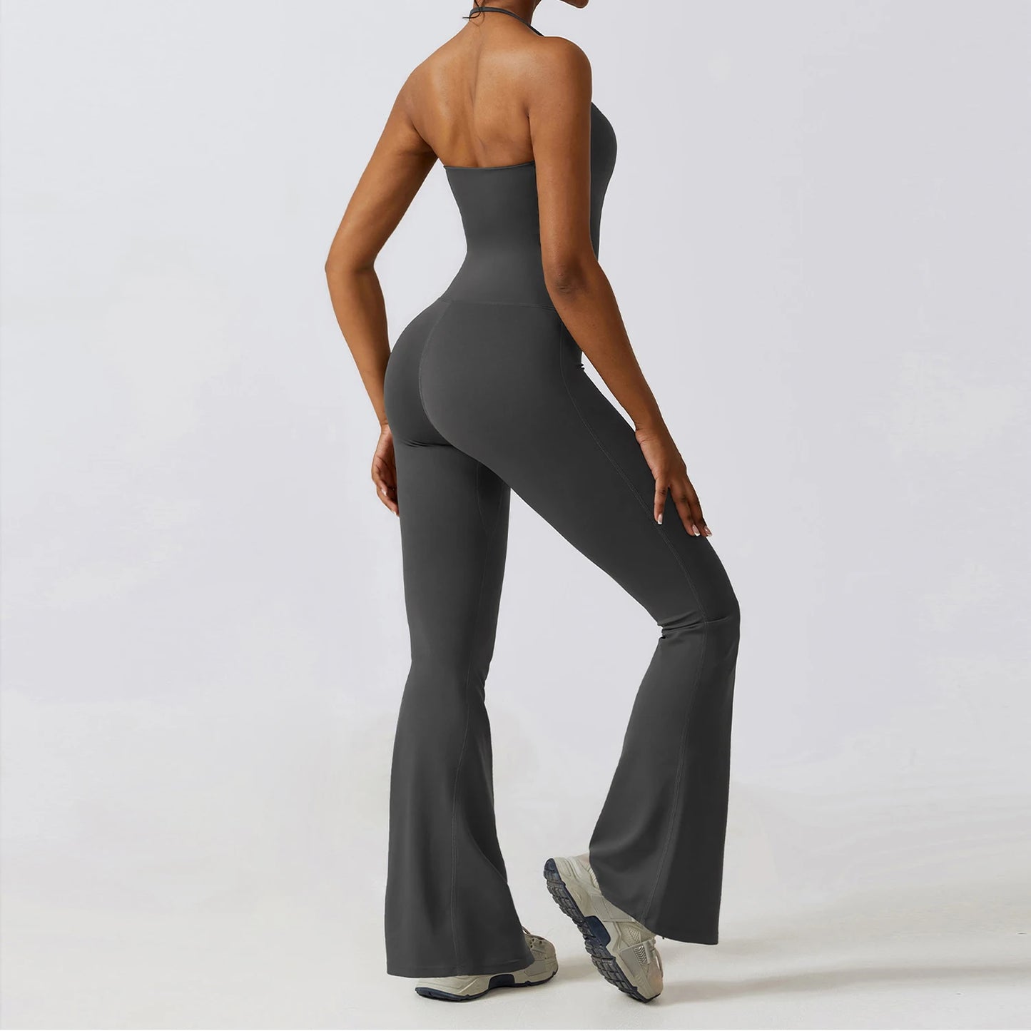 Bell Bottoms Gym Set Women One-piece Yoga Suit Sports Jumpsuit Women Fitness Rompers Stretch Workout Flare Leggings Bodysuits