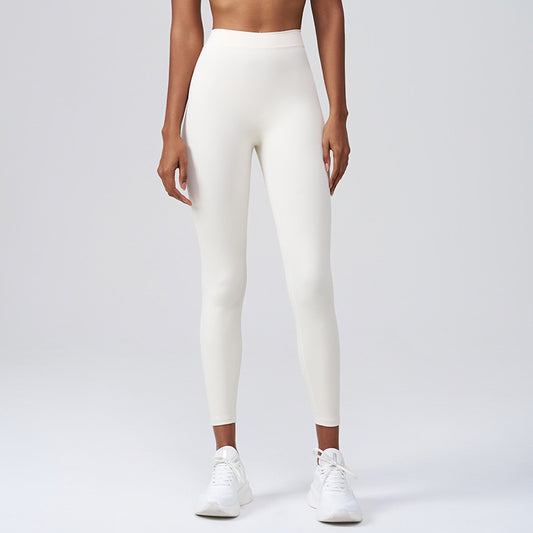 Wrinkled waist cinching high elasticity external fitness pants
