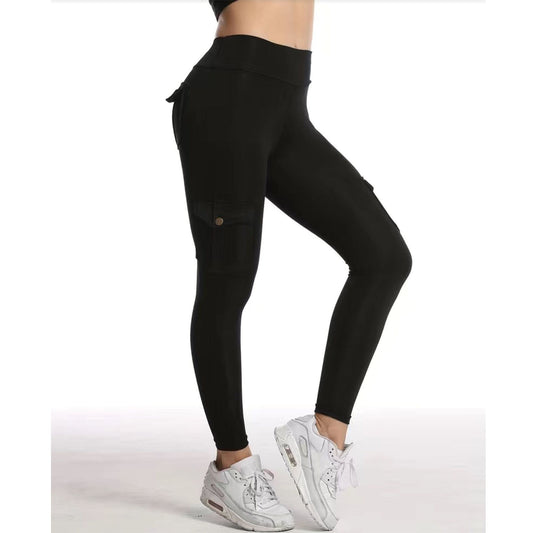 Cargo Patchwork Fitted Athletic Running Fitness Yoga Trousers