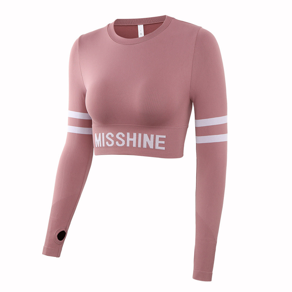 Ins Yoga Clothes Women's Short T-Shirt High Elastic Seamless Fitness Open Belly Button Tight Sports Top